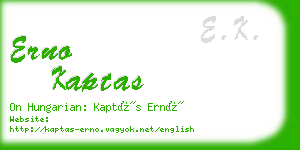 erno kaptas business card